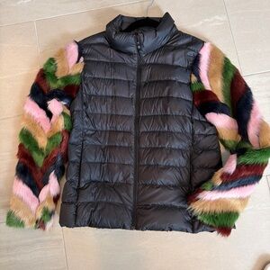 Romi Basha  Puffer Coat  Rabbit  Fur Size Med